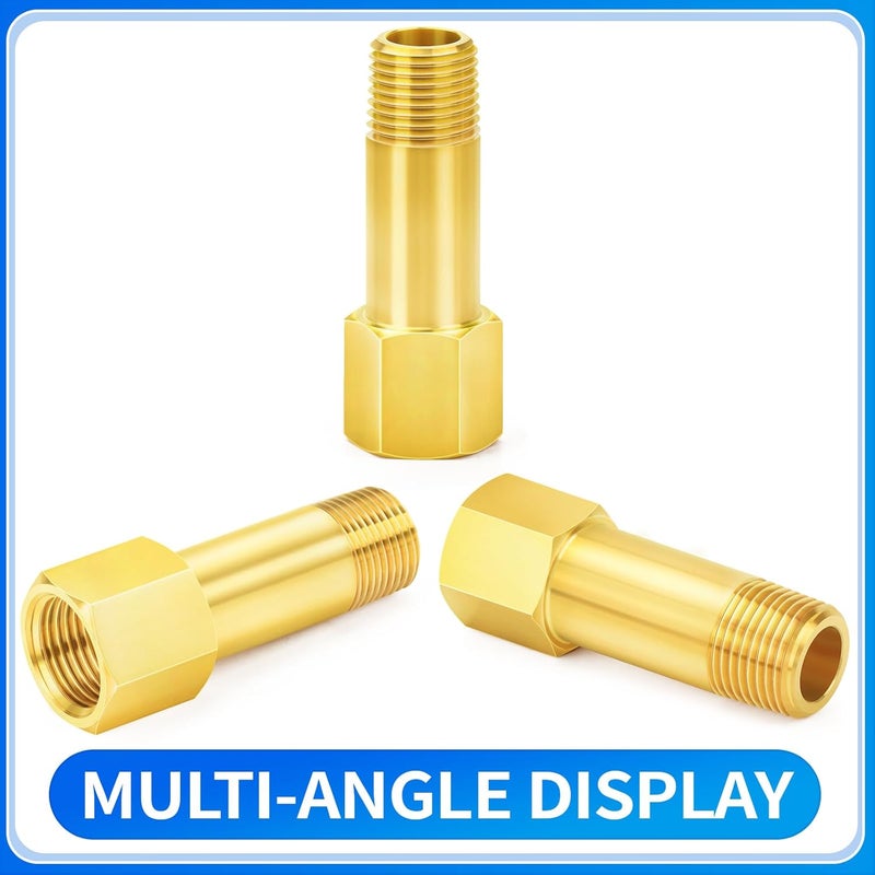 ChillWaves Brass Pipe Fitting, Long Nipple Pipe 1" NPT Male x 1" NPT Female Thread 2" Length(50MM)(1-PACK) - Image 3